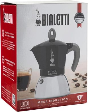 Кавоварка гейзерна індукційна Bialetti New Moka Induction на 6 чашок 280 мл Чорна 0005323/NP фото