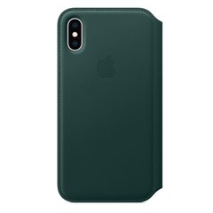 Leather Folio for iPhone XS - Forest Green 897653 фото