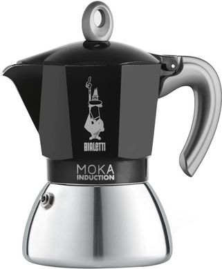 Кавоварка гейзерна індукційна Bialetti Moka Induction чорна на 4 чашки 150 мл Чорна 0006934/NP фото