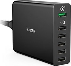 Сетевое зарядное устройство ANKER PowerPort 6 - 60W 1xQC3.0 & 5xUSB PowerIQ Black 6301567 фото
