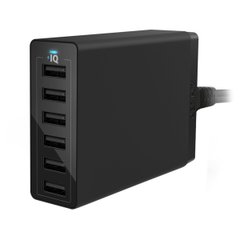 Сетевое зарядное устройство ANKER PowerPort 6 - 60W 6-port USB Power IQ V3 (Black) 6304771 фото