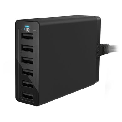 Зарядний пристрій ANKER PowerPort 6 - 60W 6-port USB Power IQ V3 (Black) 6304771 фото